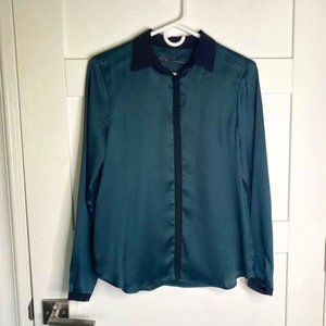 Zara Button up blouse- Green (M)